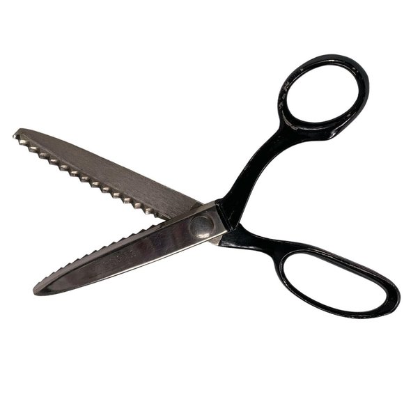 Vintage Wiss Pinking Shears 9 Inch Two Sizes of Cutting Teeth Lot of 2 USA - Picture 5 of 8